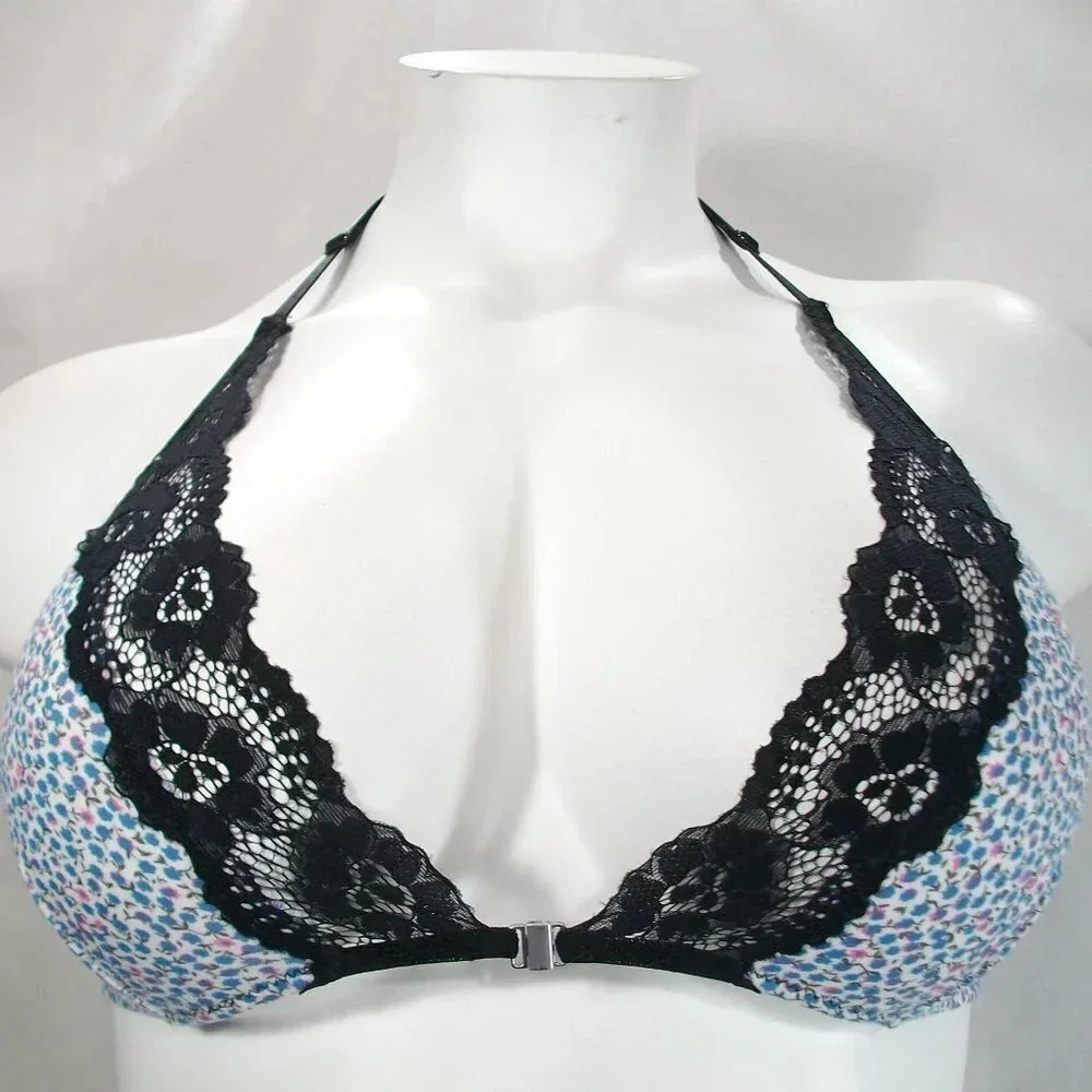 XS X-SMALL Xhilaration 95% Cotton Lace T-Back Bralette Floral NWT